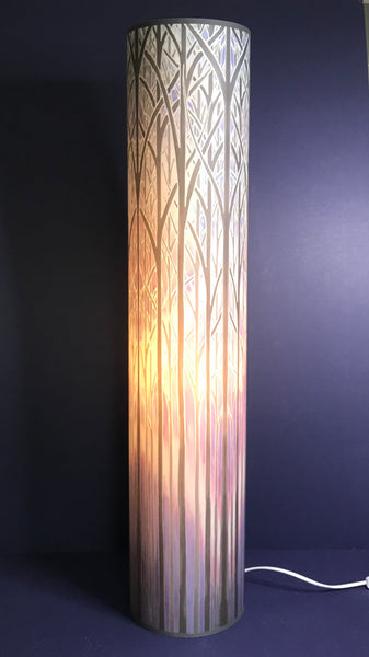 Misty Trees Contemporary Floor Lamp  - Tranquil Light Art Lamp - Blue Turquoise Aqua trees Lamp