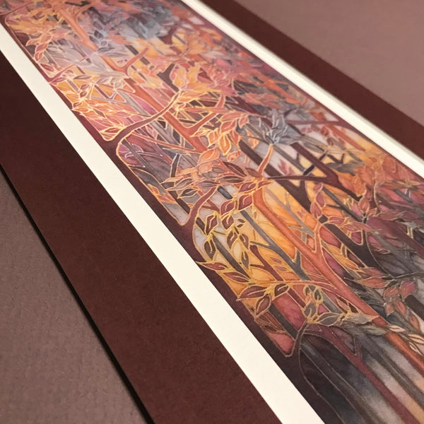 Autumn Whispers Signed Print - Rust Caramel Chocolate Grey Forest Print Art