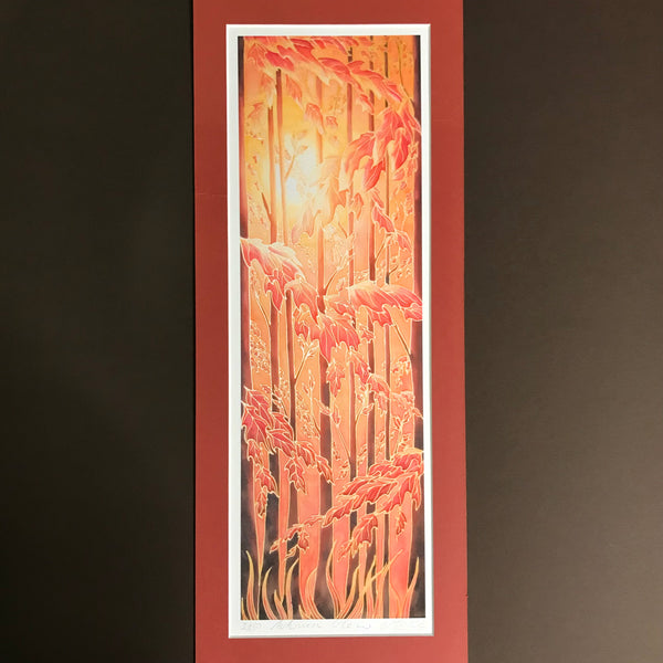 Autumn Glow Signed Print - Burnt Orange Gold Chocolate Forest Print Art