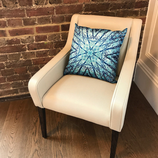 Teal Mint Velvet Cushion - Luxury Teal Blue Velvet - Intricate pattern Teal pillow