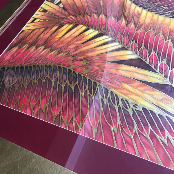 Wings in Flight Contemporary Painting - Hand Painted Silk Wings - Dramatic Original Art