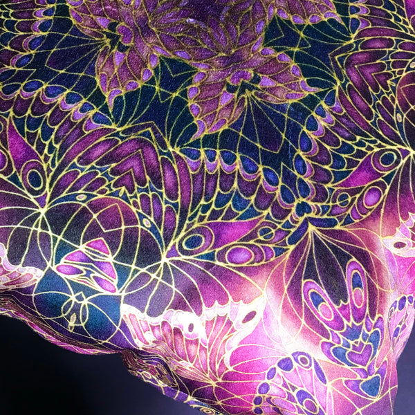 Plum Velvet Butterflies Cushion - Luxury Velvet Fabric - Deep Plum Butterflies pillow