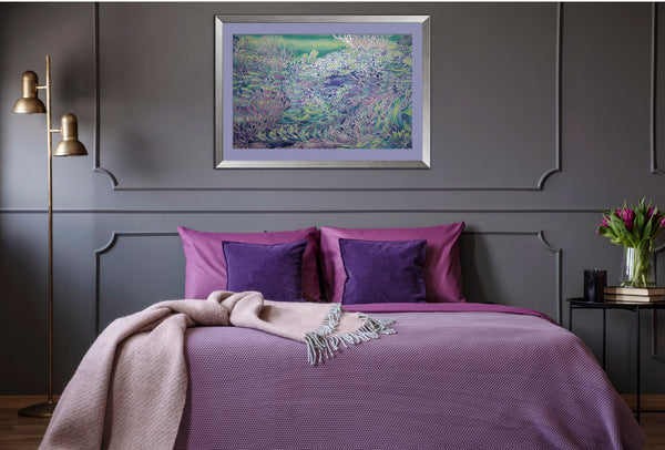 Coral Reef Original Silk Painting - blue turquoises  green Original Art