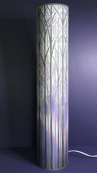 Misty Trees Contemporary Floor Lamp  - Tranquil Light Art Lamp - Blue Turquoise Aqua trees Lamp