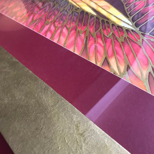 Wings in Flight Contemporary Painting - Hand Painted Silk Wings - Dramatic Original Art