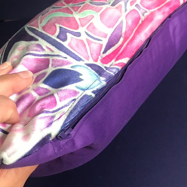 Art Nouveau Pink Mint Butterfly Echoes Luxury Velvet Cushions, High Quality Decor Throw Pillows