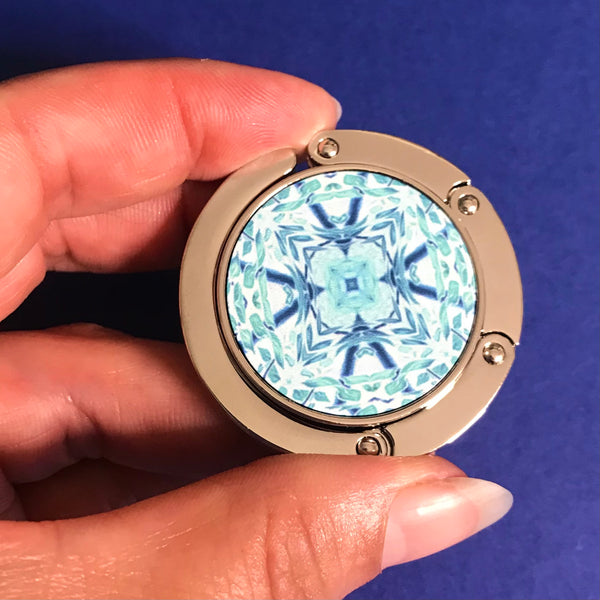 Aqua and Blue Star Stripes hand bag hanger