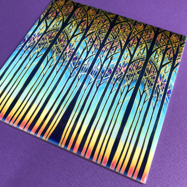 Cathedral Trees Ceramic Tiles - Multi coloured Bohemian  Ceramic Printed Tiles