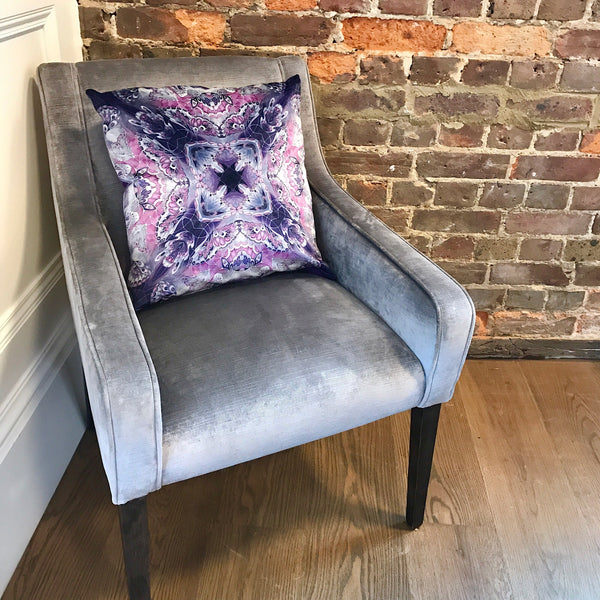 Purple Velvet Butterflies Cushion - Luxury Velvet Fabric - purple grey Butterflies pillow