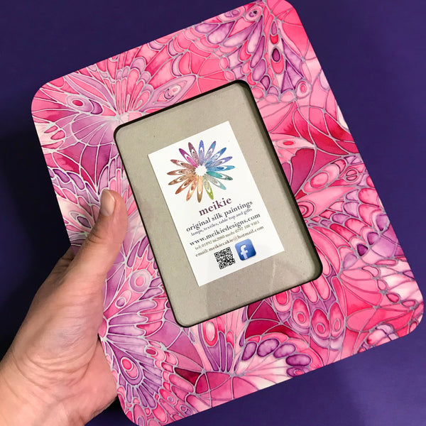 Bright Pink and Red Butterfly Photo Frame