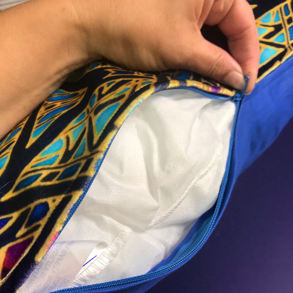 Rose Window Designer Cushions in Luxurious Velvet - Pink, Purple & Blue Dramatic Throw Pillow