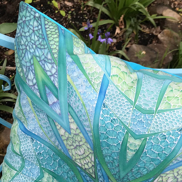 Sea Green Showerproof Cushion - Showerproof Garden Cushions - Blue green turquoise Cushion