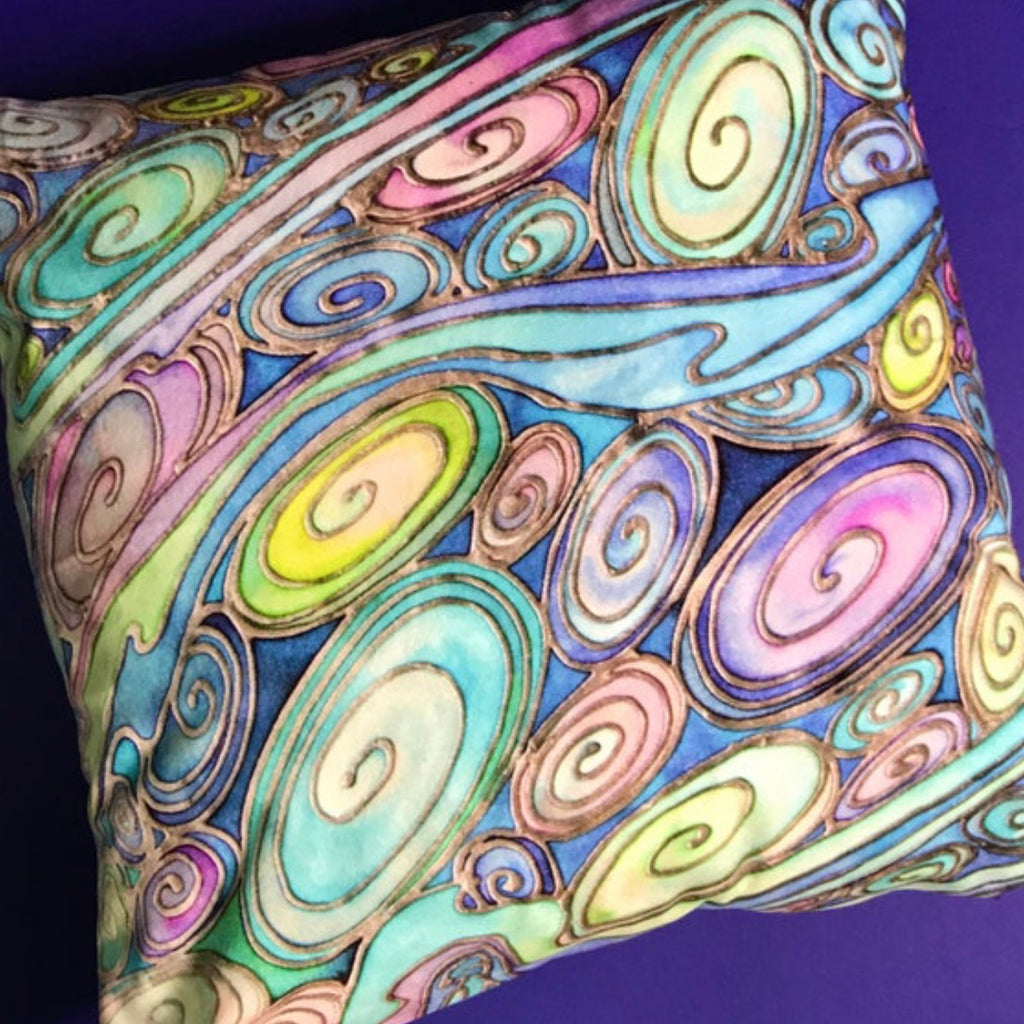 Contemporary Pebbles in Water Cushion -  - blue Green Turquoise Pillow - Blue Green Throw pillow