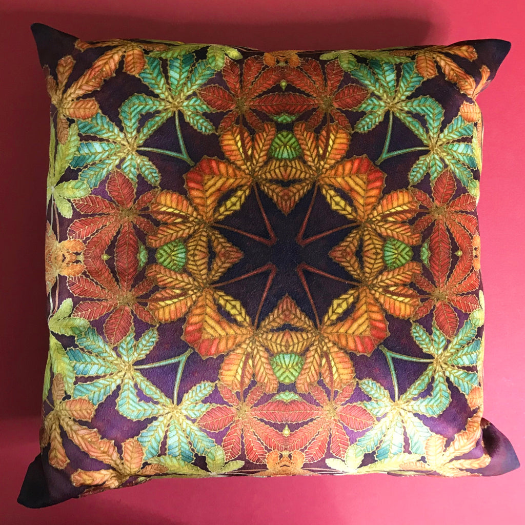 Lush Velvet Leaves Cushion - Green Terracotta Leaves Pillow - Leaves Velvet Cushion