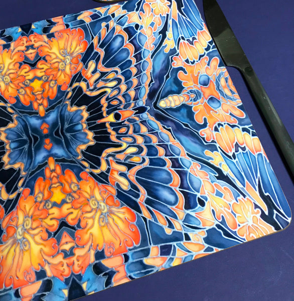 Contemporary Grey Blue Orange Placemats & Coasters - Table Mats -