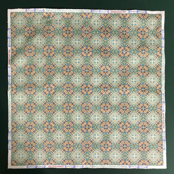 Soft Teal Green Turquoise Lilac Gold 'Gentle Stars' Designer 100% Cotton Satin fabric for curtains, upholstery and soft furnishings