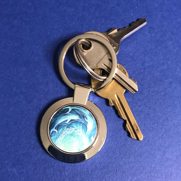 Blue Dolphins Key Ring - Nature Lovers Gift for Him or Her - Present Sea Lovers