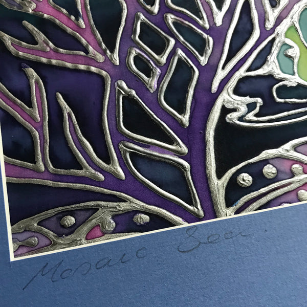 Coral Reef Original Silk Painting - blue turquoises  green Original Art