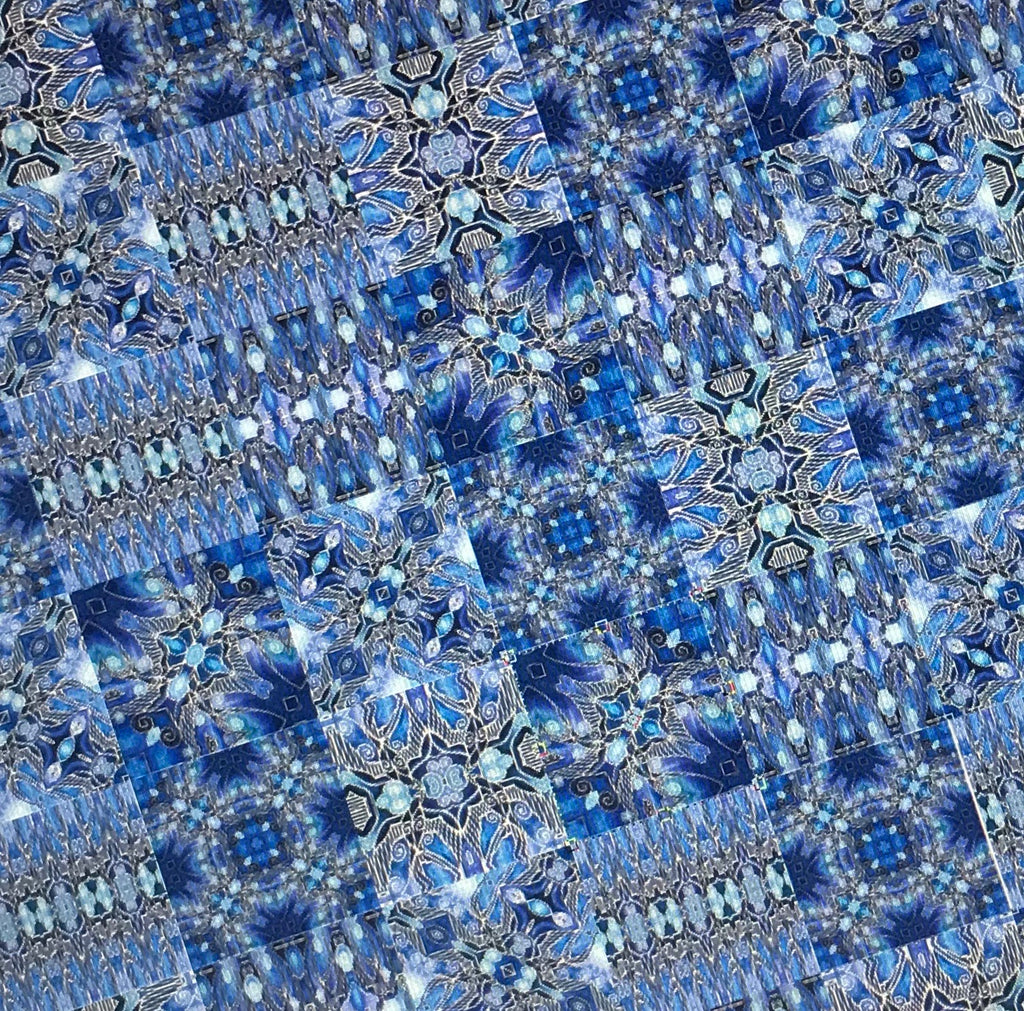 Deep Blues Mixed Set of 50 Ceramic Tiles - Blue, Ultramarine  and Navy Bohemian Kitchen Tiles