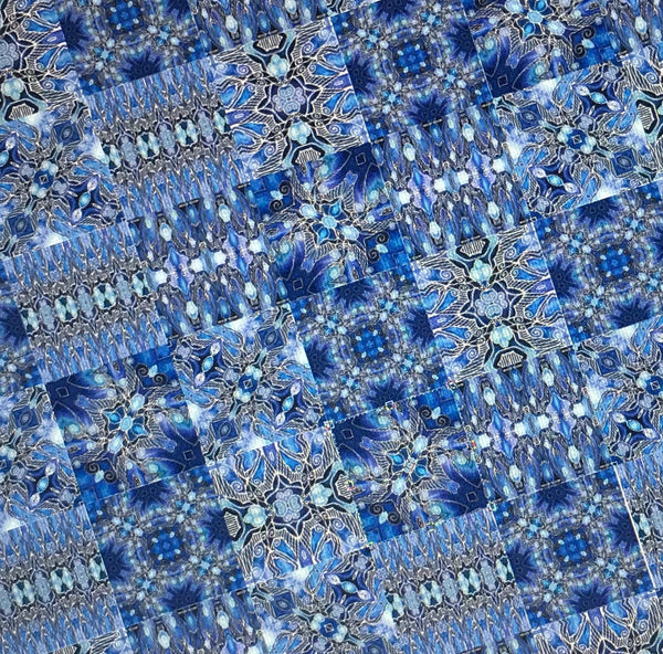 Deep Blues Mixed Set of 50 Ceramic Tiles - Blue, Ultramarine  and Navy Bohemian Kitchen Tiles