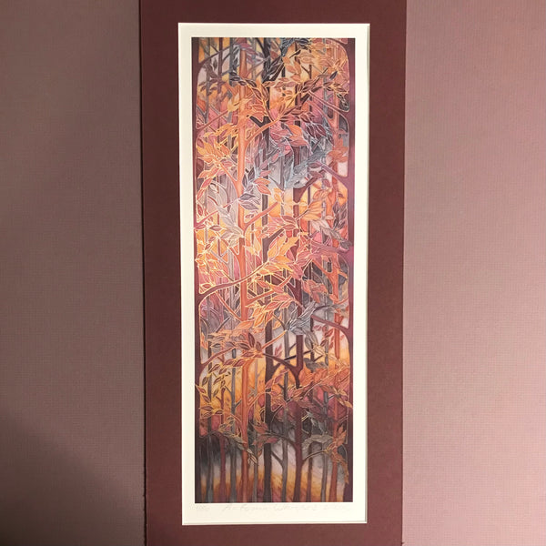 Autumn Whispers Signed Print - Rust Caramel Chocolate Grey Forest Print Art