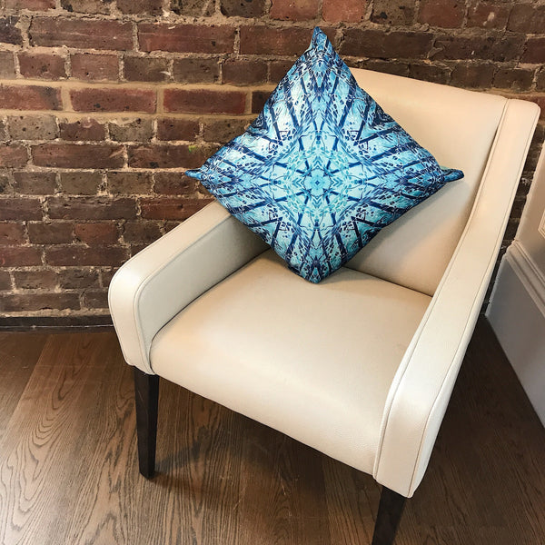 Teal Mint Velvet Cushion - Luxury Teal Blue Velvet - Intricate pattern Teal pillow