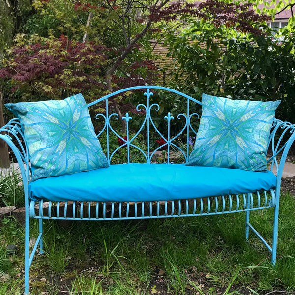 Sea Green Showerproof Cushion - Showerproof Garden Cushions - Blue green turquoise Cushion