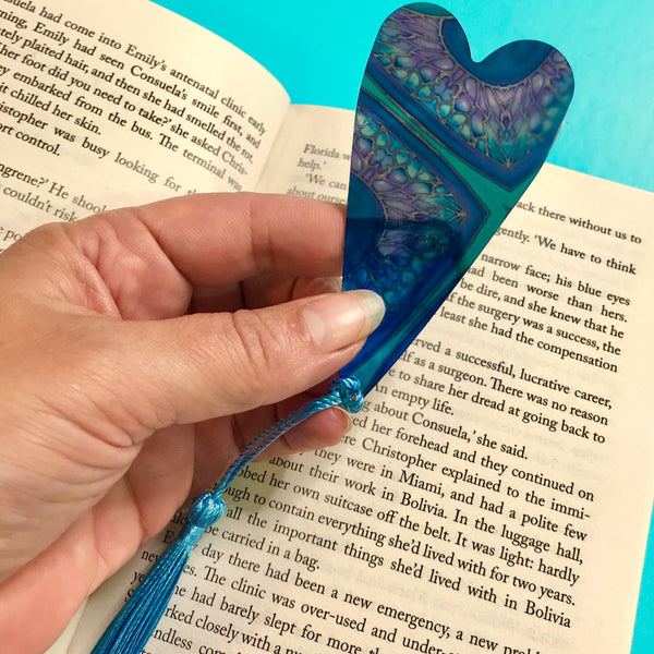 Persian Design Heart Book Mark Comtemporary Circles  lightweight aluminium.