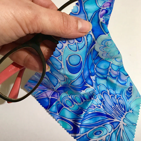 Blue butterfly practical and beautiful screen cleaning cloth for phone, tech pad, computer, plus glasses, sunglasses and camera lenses