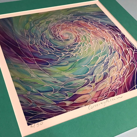 Corieveckyian (whirlpool) sunset lit Shoal Signed Print - Living Room Bedroom Bathroom Art