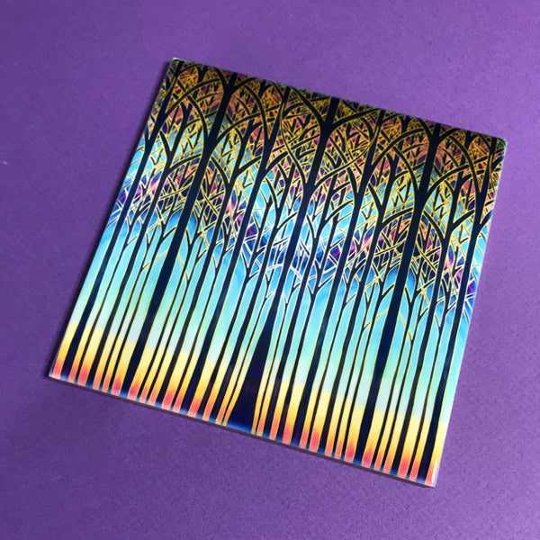Cathedral Trees Ceramic Tiles - Multi coloured Bohemian  Ceramic Printed Tiles