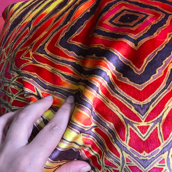 Contemporary Red  velvet Cushions - Reds Yellow Velvet Cushions