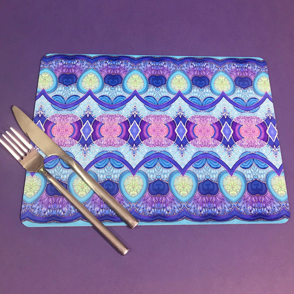 Persian Orchid High Quality Table Mats - Purple Turquoise Green Tableware
