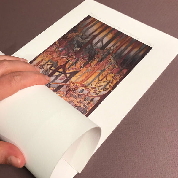 Autumn Whispers Signed Print - Rust Caramel Chocolate Grey Forest Print Art