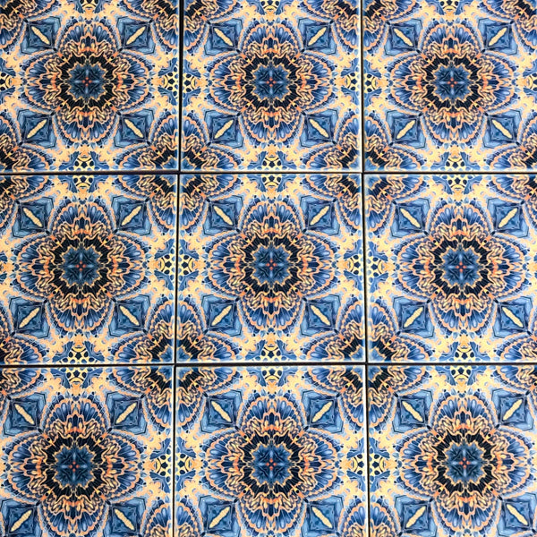 Contemporary Butterfly Tiles - Orange & Grey Ceramic Tiles - Beautiful Bohemian Printed Tiles