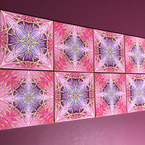 Pink purple star tiles mixed set