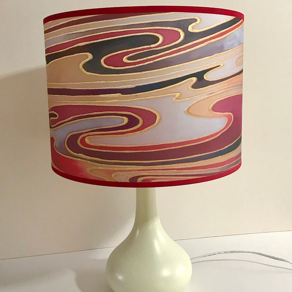 Contemporary Lamp Shade - red plum caramel Drum Shade - Atmospheric lamp Shade