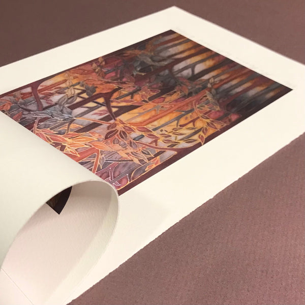 Autumn Whispers Signed Print - Rust Caramel Chocolate Grey Forest Print Art