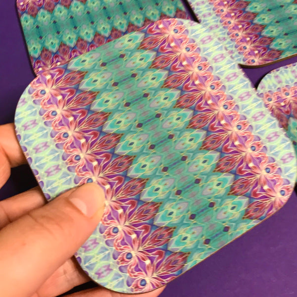 Persian Orchid High Quality Table Mats - Purple Turquoise Green Tableware