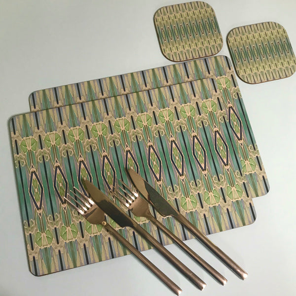 Deco Style duck egg, sage, turquoise Table Mats - green chopping boards
