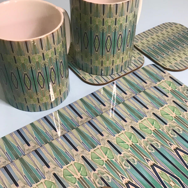 Deco Style duck egg, sage, turquoise Table Mats - green chopping boards