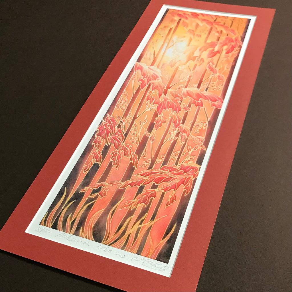Autumn Glow Signed Print - Burnt Orange Gold Chocolate Forest Print Art