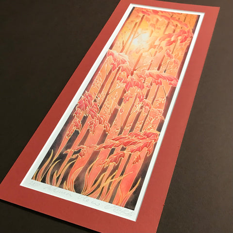 Autumn Glow Signed Print - Burnt Orange Gold Chocolate Forest Print Art