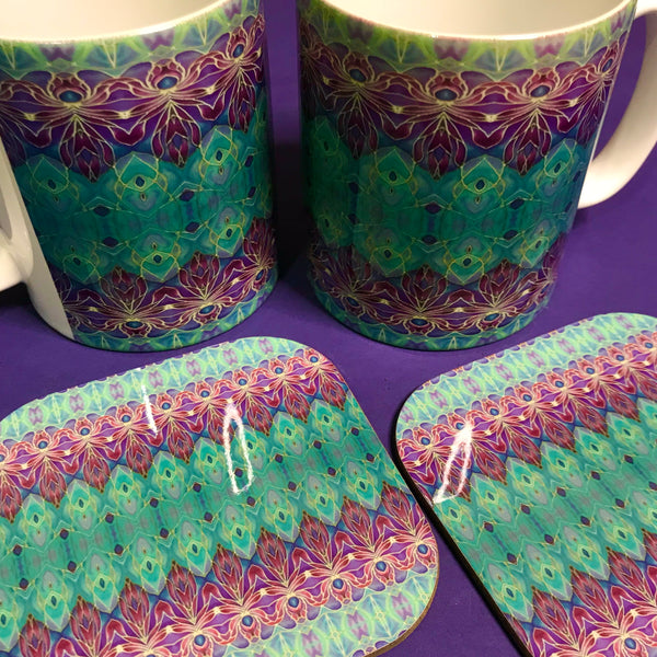 Persian Orchid High Quality Table Mats - Purple Turquoise Green Tableware