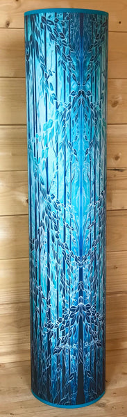 Into the Woods Contemporary Floor Lamp  - Tranquil Light Art Lamp - Blue Turquoise Aqua trees Lamp