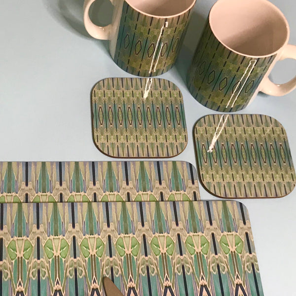 Deco Style duck egg, sage, turquoise Table Mats - green chopping boards
