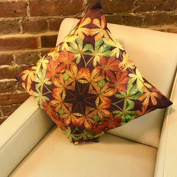 Lush Velvet Leaves Cushion - Green Terracotta Leaves Pillow - Leaves Velvet Cushion