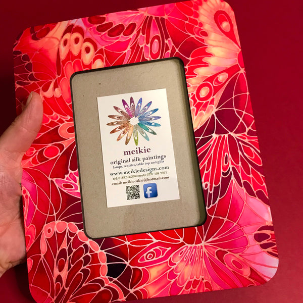 Bright Pink and Red Butterfly Photo Frame
