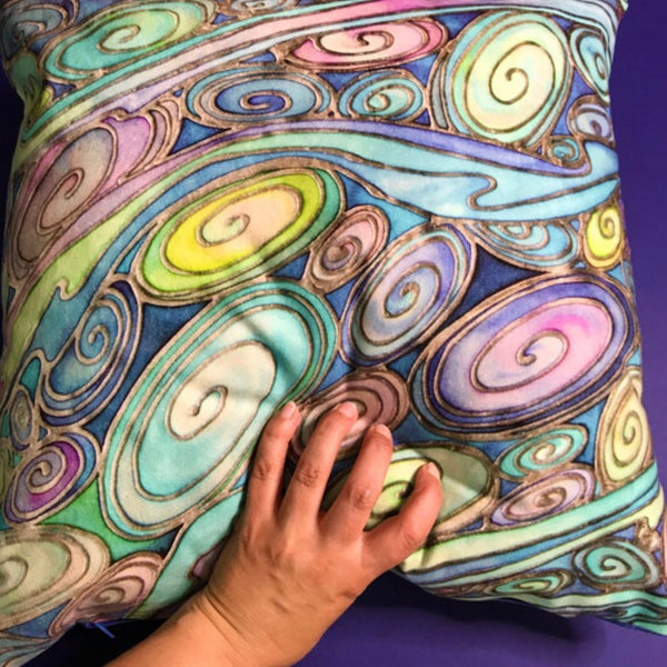 Contemporary Pebbles in Water Cushion -  - blue Green Turquoise Pillow - Blue Green Throw pillow