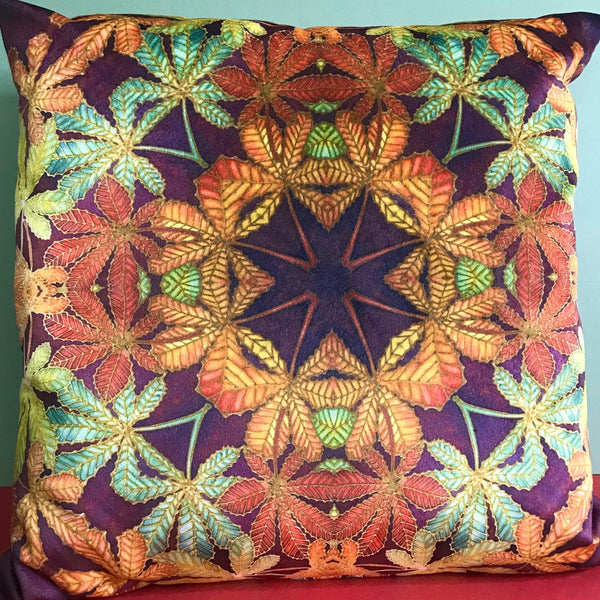 Lush Velvet Leaves Cushion - Green Terracotta Leaves Pillow - Leaves Velvet Cushion